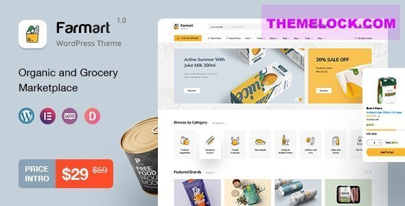 Farmart – Organic & Grocery Marketplace WordPress Theme